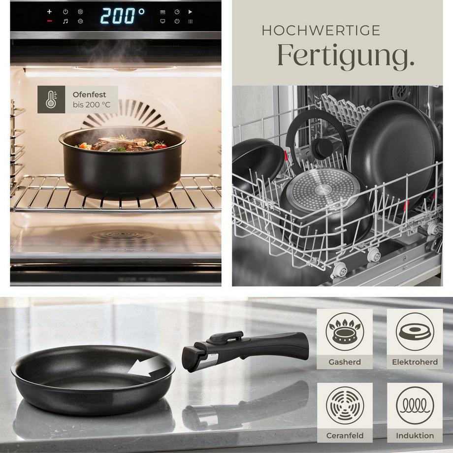 Tectake Set iniziale da cucina Una/Parma Set di stoviglie in gres, smaltate 41 pezzi  