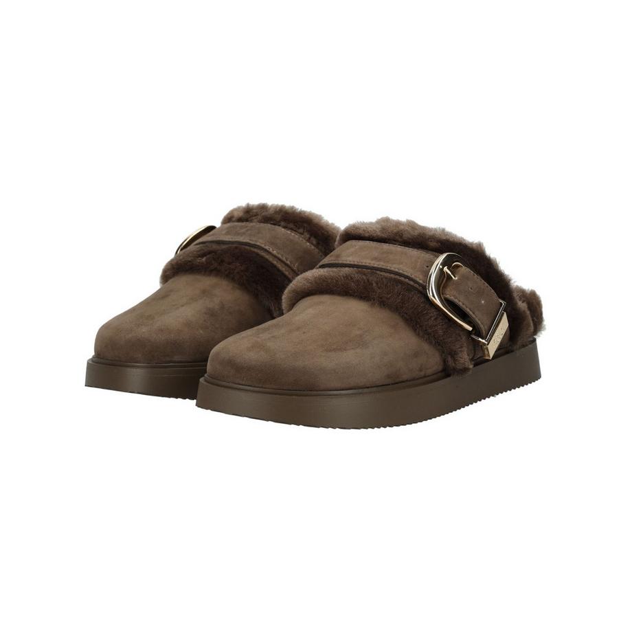 STEVE MADDEN Hausschuh mit Kunstfell und Schnalle  