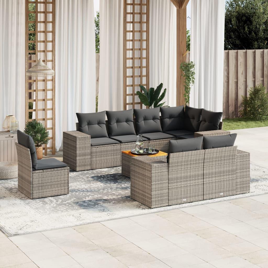 VidaXL set divano da giardino Polirattan  