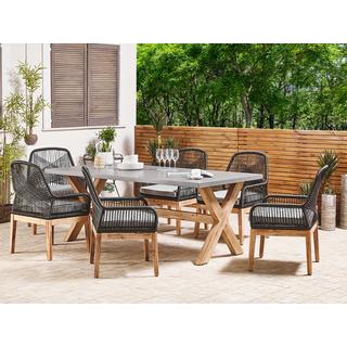 Beliani Set da pranzo per giardino con sedie en Cemento fibrorinforzato Industriale OLBIA  