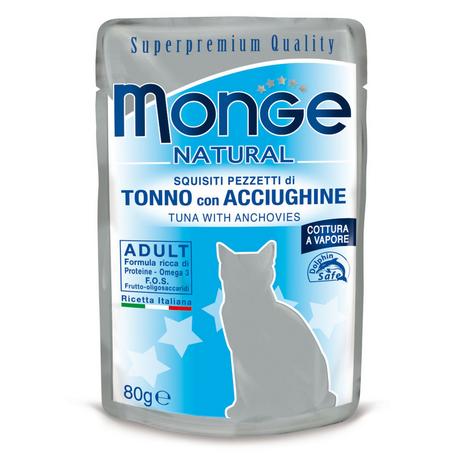 Monge  Natural pour chat au thon avec anchoies - Multipack 