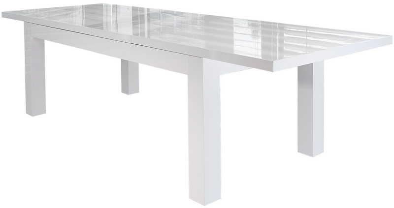 mutoni Table à manger 180-260x90cm blanc  