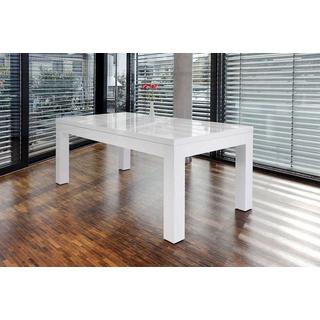 mutoni Table à manger 180-260x90cm blanc  