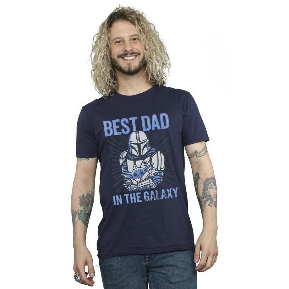 STAR WARS Mandalorian Best Dad Galaxy T-Shirt  