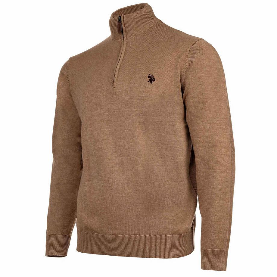 U.S. Polo Assn. Pull en tricot Regular Fit avec fermeture éclair  