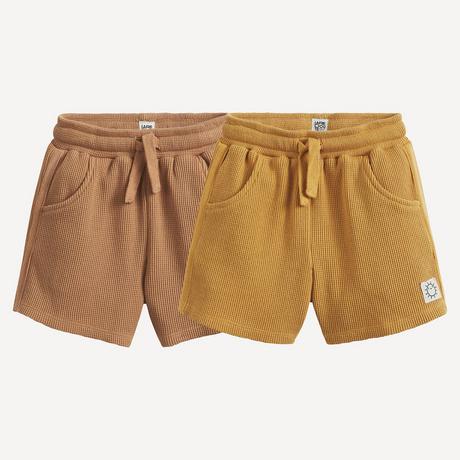 La Redoute Collections  Lot de 2 shorts en maille nid d'abeille 