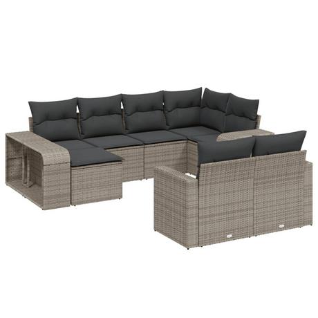 VidaXL set divano da giardino Polirattan  