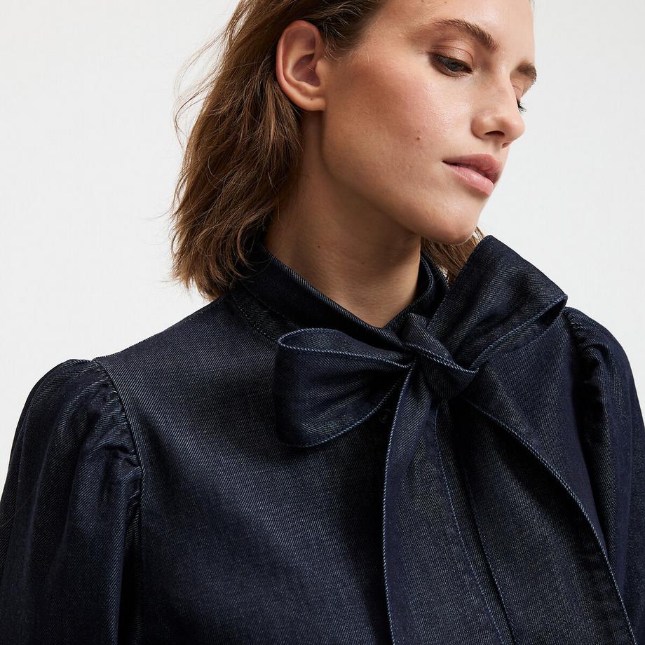 La Redoute Collections Chemise en denim avec lavallière  
