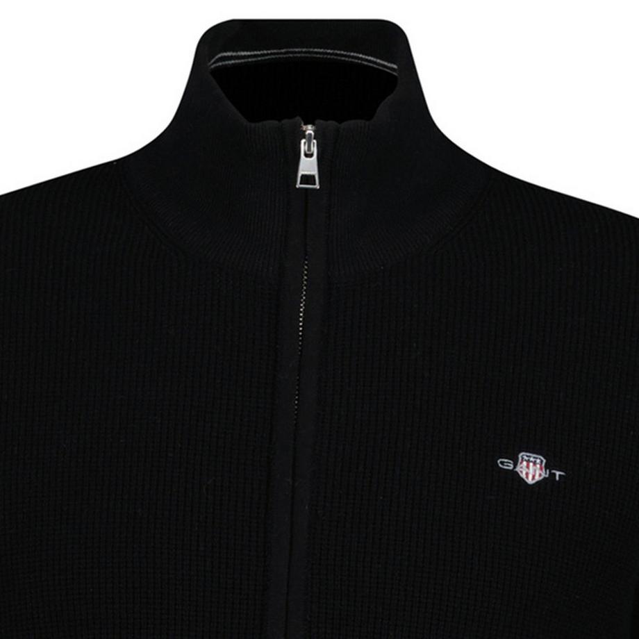 GANT Veste en tricot  Pack de 1 Confortable à porter-MICRO TEXTURED COTTON ZIP CARDIGAN  