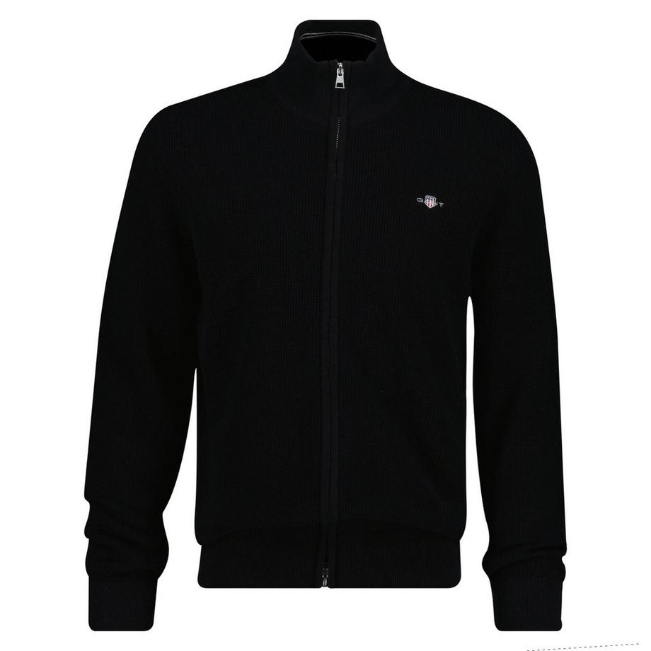 Veste en tricot  Pack de 1 Confortable à porter-MICRO TEXTURED COTTON ZIP CARDIGAN