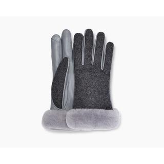 UGG  W FABRIC LEATHER SHORTY GLOVE-S 