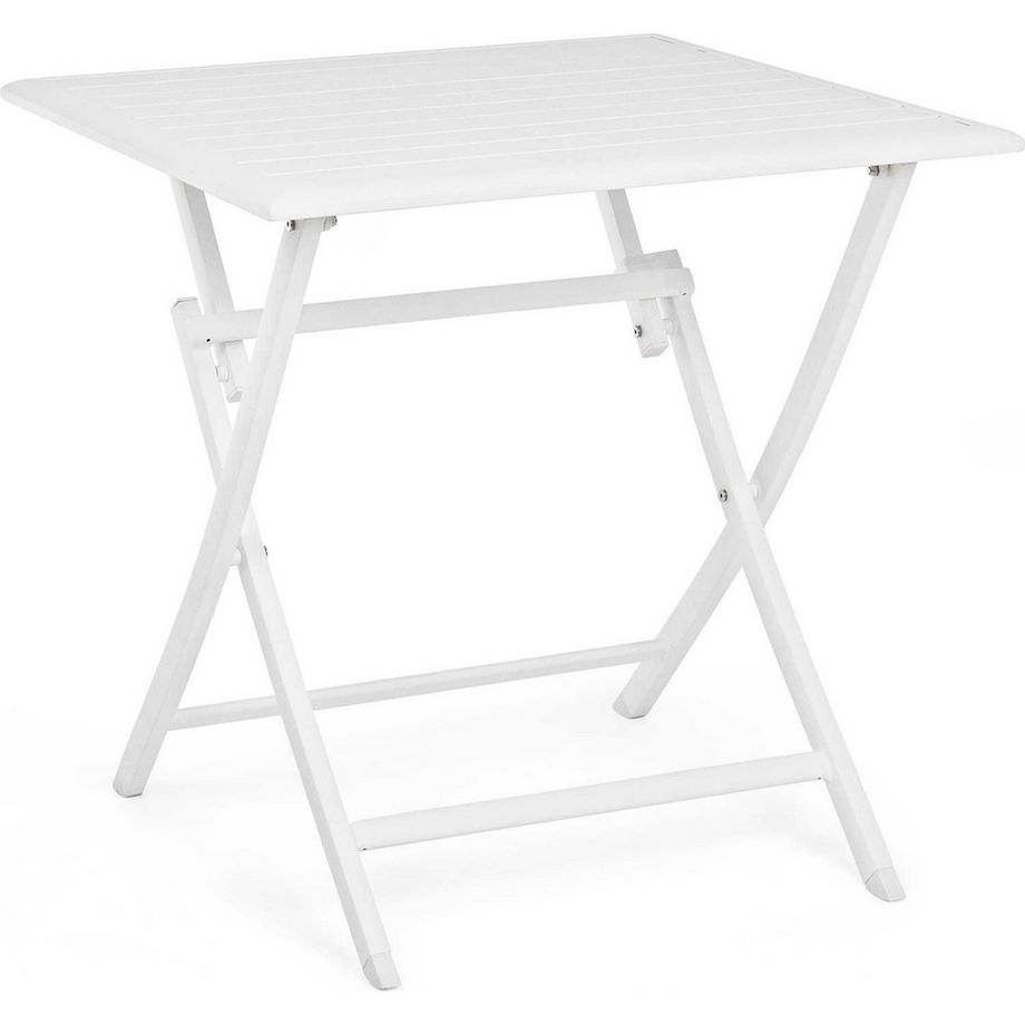 mutoni Table de jardin pliante Elin blanche LH30 70x70  