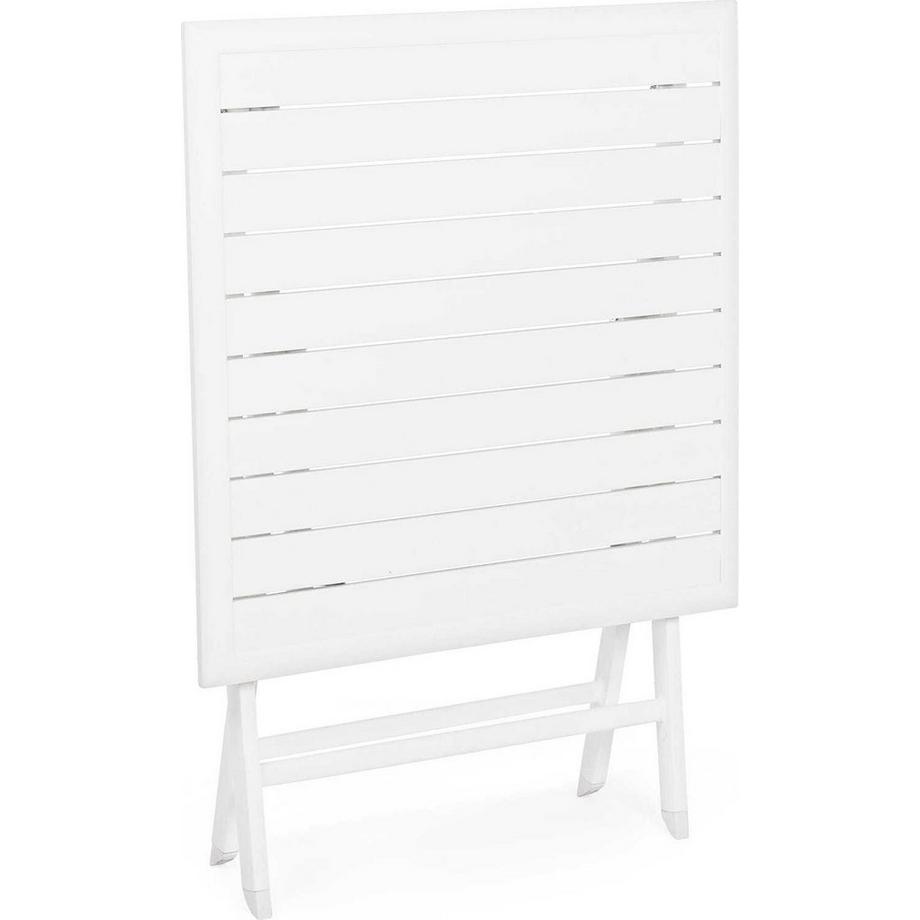 mutoni Table de jardin pliante Elin blanche LH30 70x70  