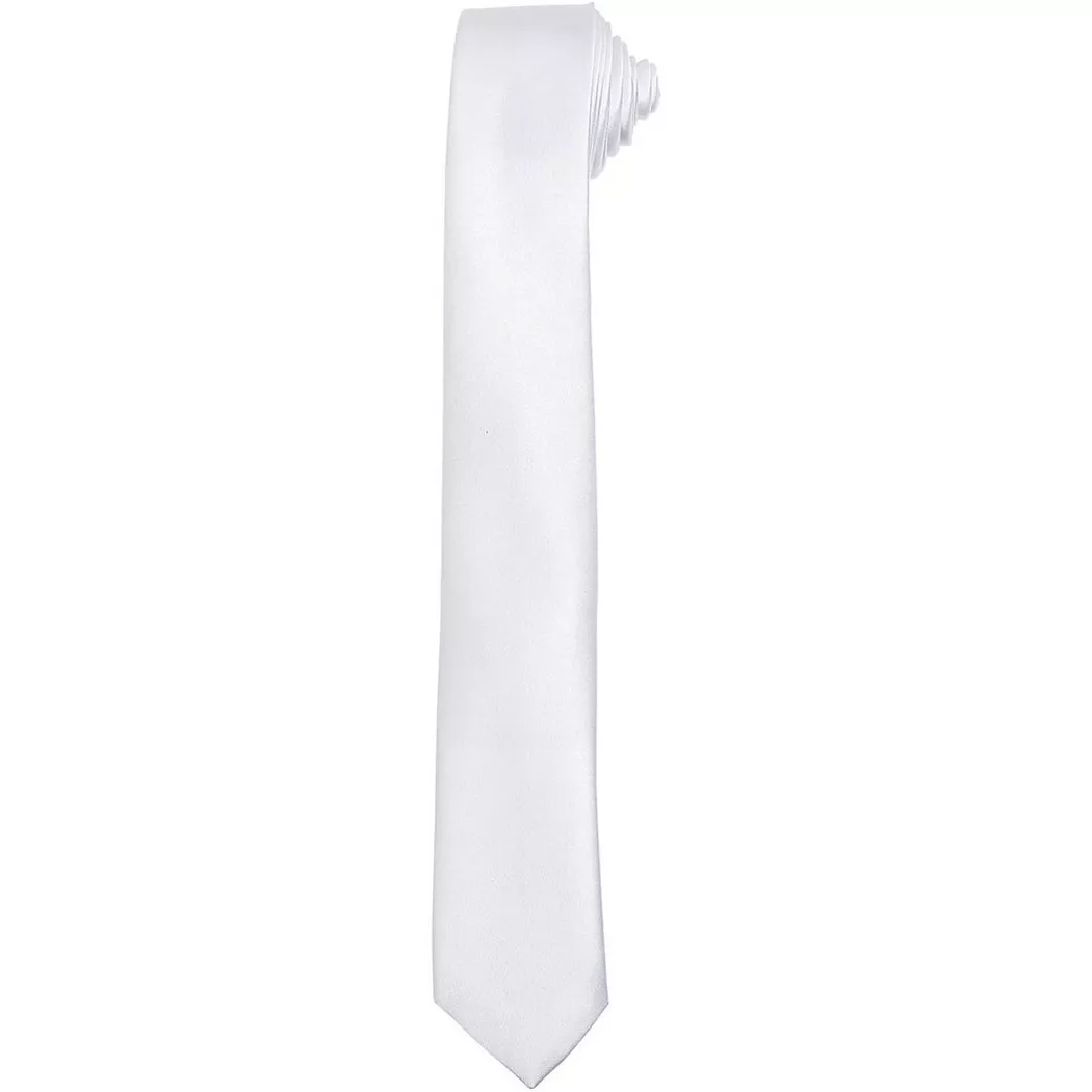 PREMIER - Krawatte, schmal, für Herren, Weiss, One Size