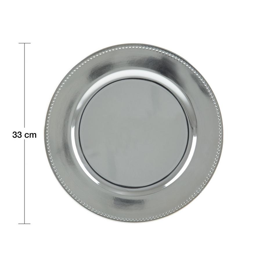 Woodart  4er-Set silberner Kunststoff-Unterteller 