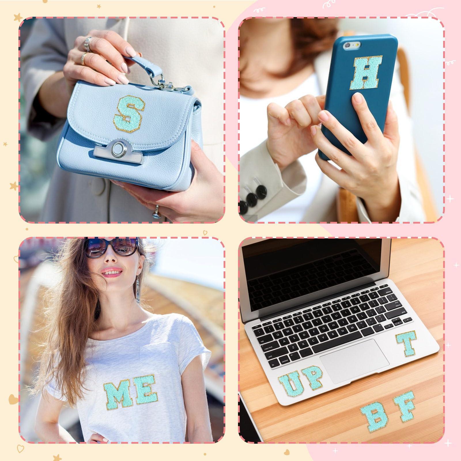 Alopini Selbstklebende Chenille-Buchstabenpatches zum Aufbügeln auf Kleidung, Stoff, Schuhe, Taschen  