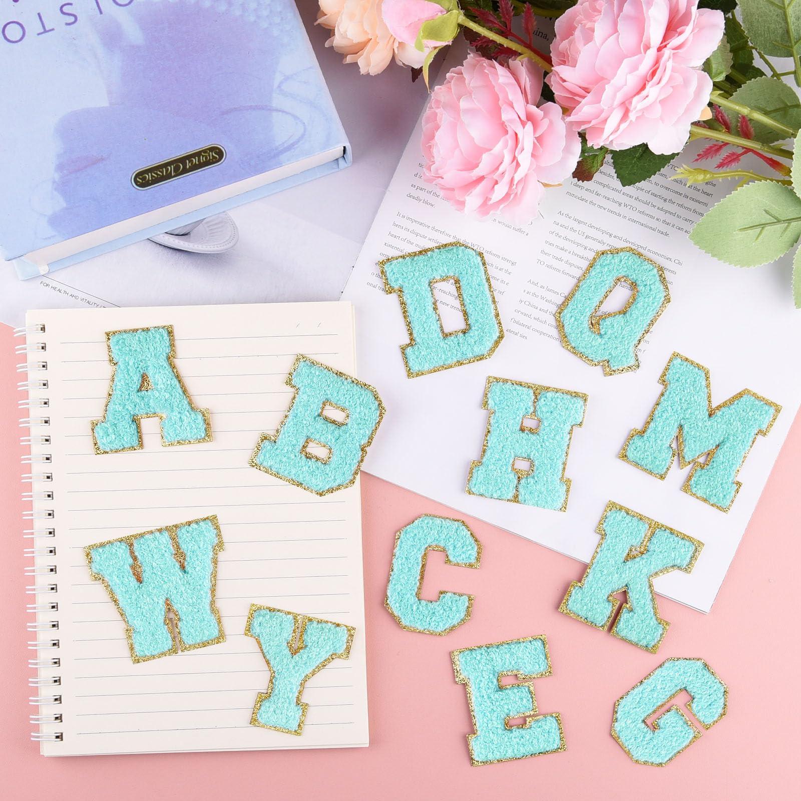 Alopini Selbstklebende Chenille-Buchstabenpatches zum Aufbügeln auf Kleidung, Stoff, Schuhe, Taschen  