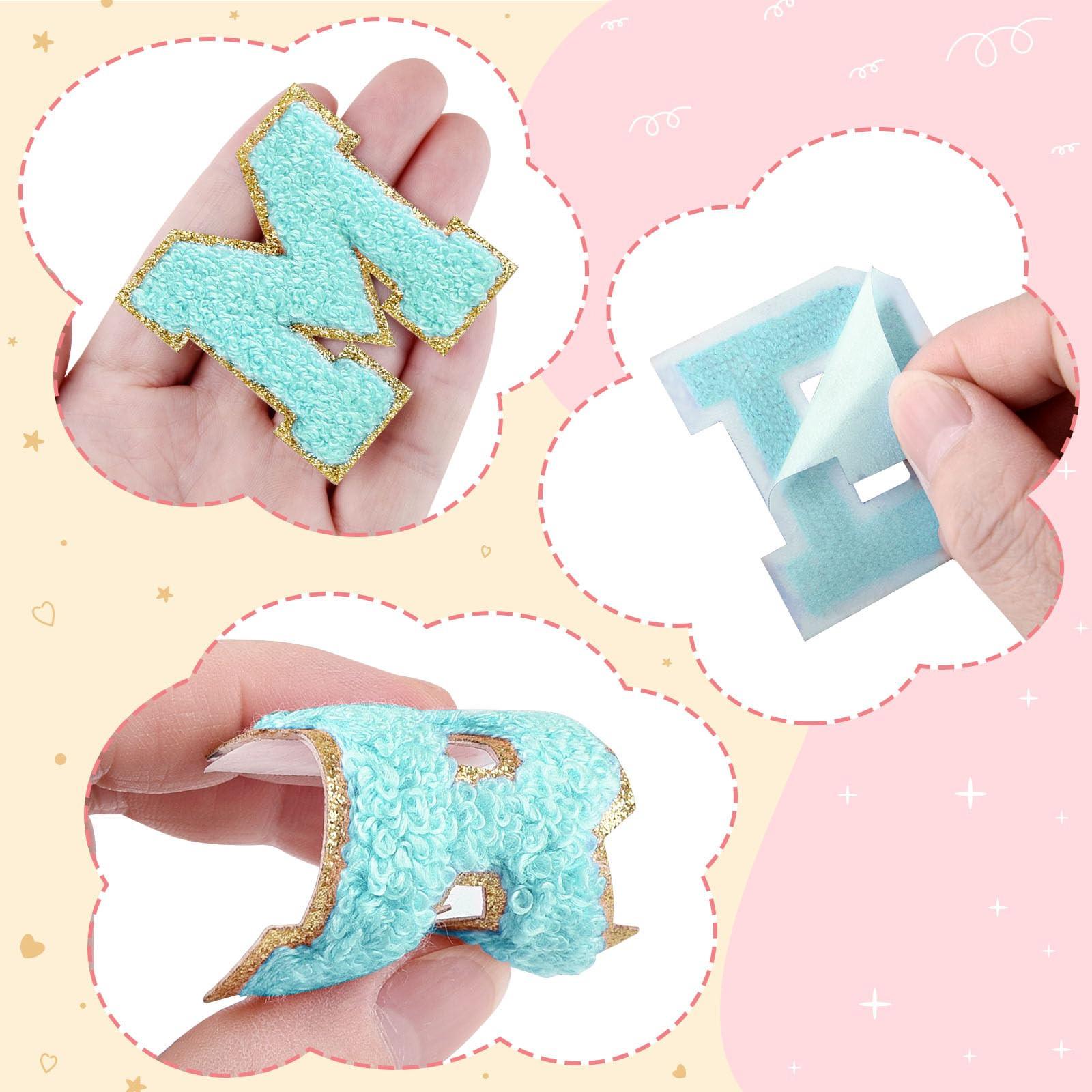 Alopini Selbstklebende Chenille-Buchstabenpatches zum Aufbügeln auf Kleidung, Stoff, Schuhe, Taschen  