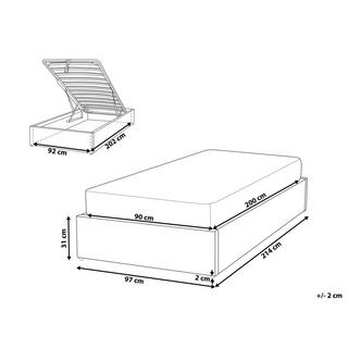 Beliani Letto con ottomano senza testata en Bouclé Scandinavo DINAN  