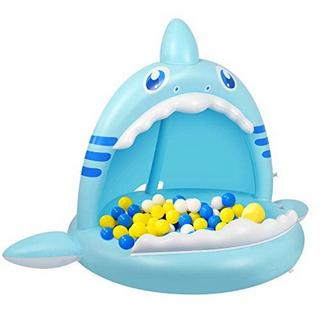 Activity-board  Babybecken, Haifischplanschbecken für Kleinkinder mit Abdeckung 