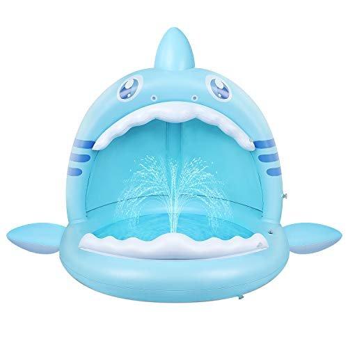 Activity-board  Piscine bébé, pataugeoire requins pour les tout-petits avec couverture 