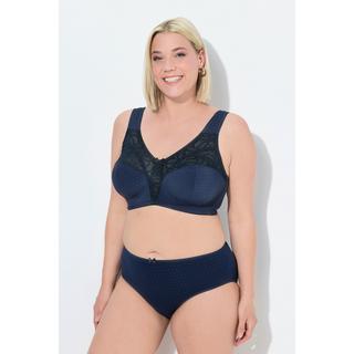 Ulla Popken Reggiseno Sostenitivo Pois Pizzo senza Ferretto Coppa C-F  