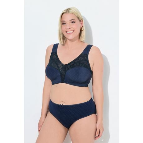Ulla Popken Reggiseno Sostenitivo Pois Pizzo senza Ferretto Coppa C-F  