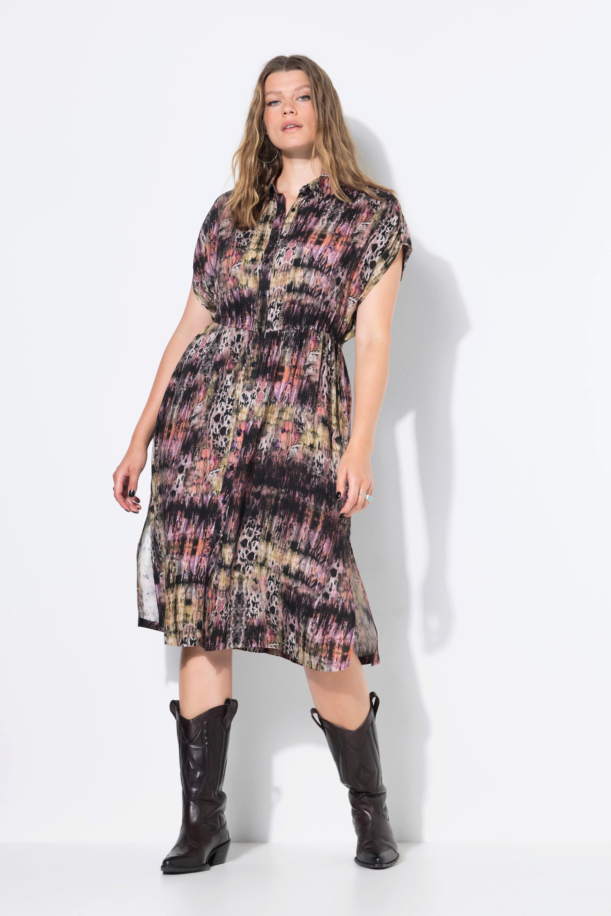 Studio Untold Midikleid A-Linie Leo Elastische Taille  