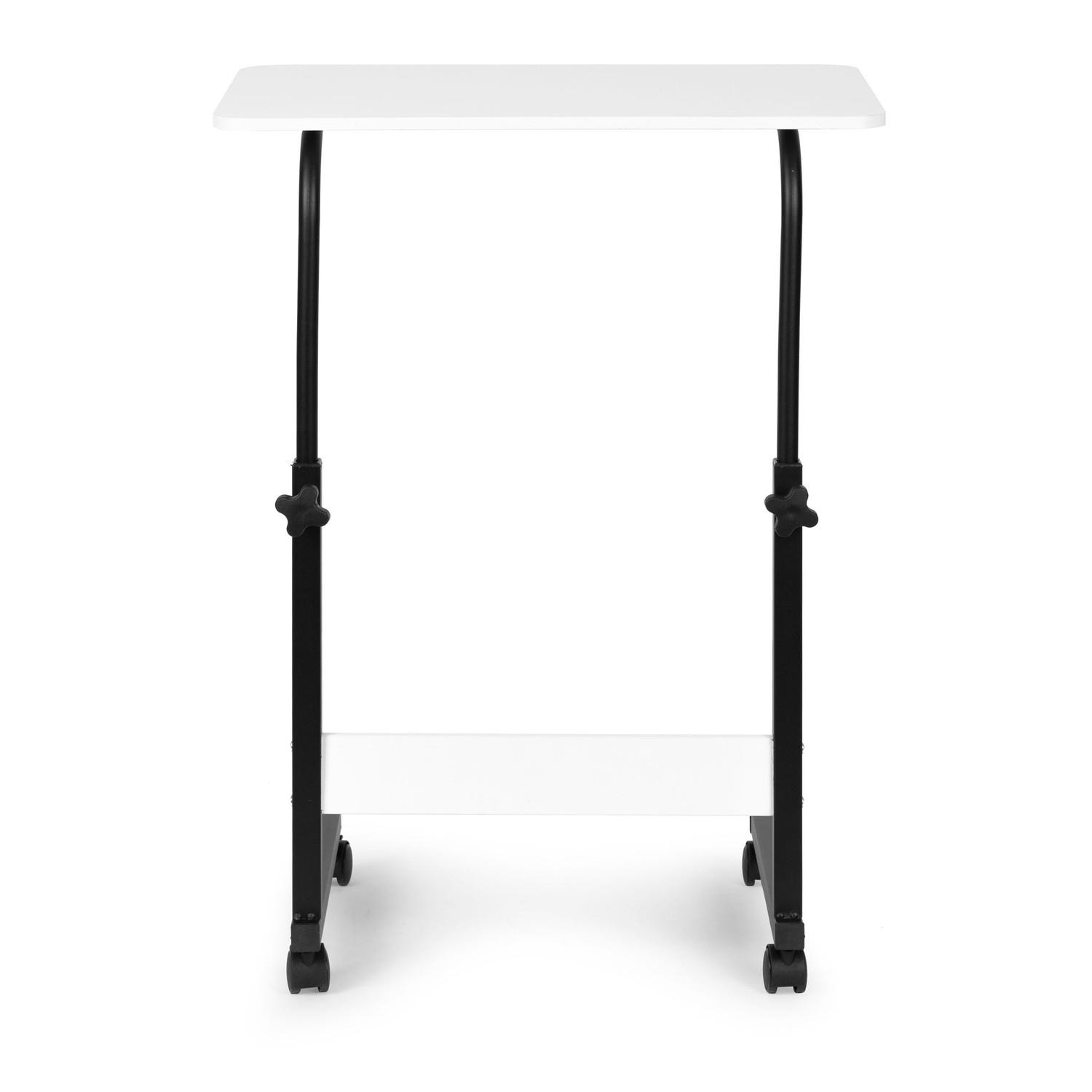 Northix Tavolo per laptop con ruote, scrivania fissata alla poltrona del divano - bianco  