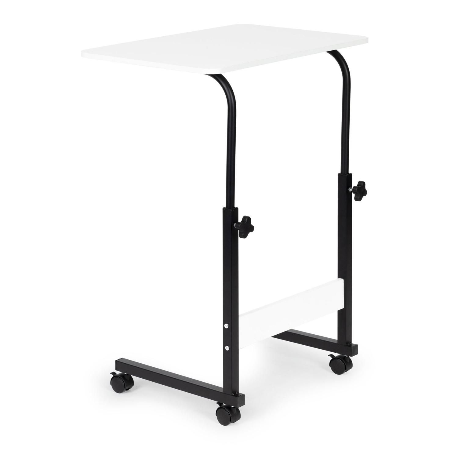 Northix Tavolo per laptop con ruote, scrivania fissata alla poltrona del divano - bianco  