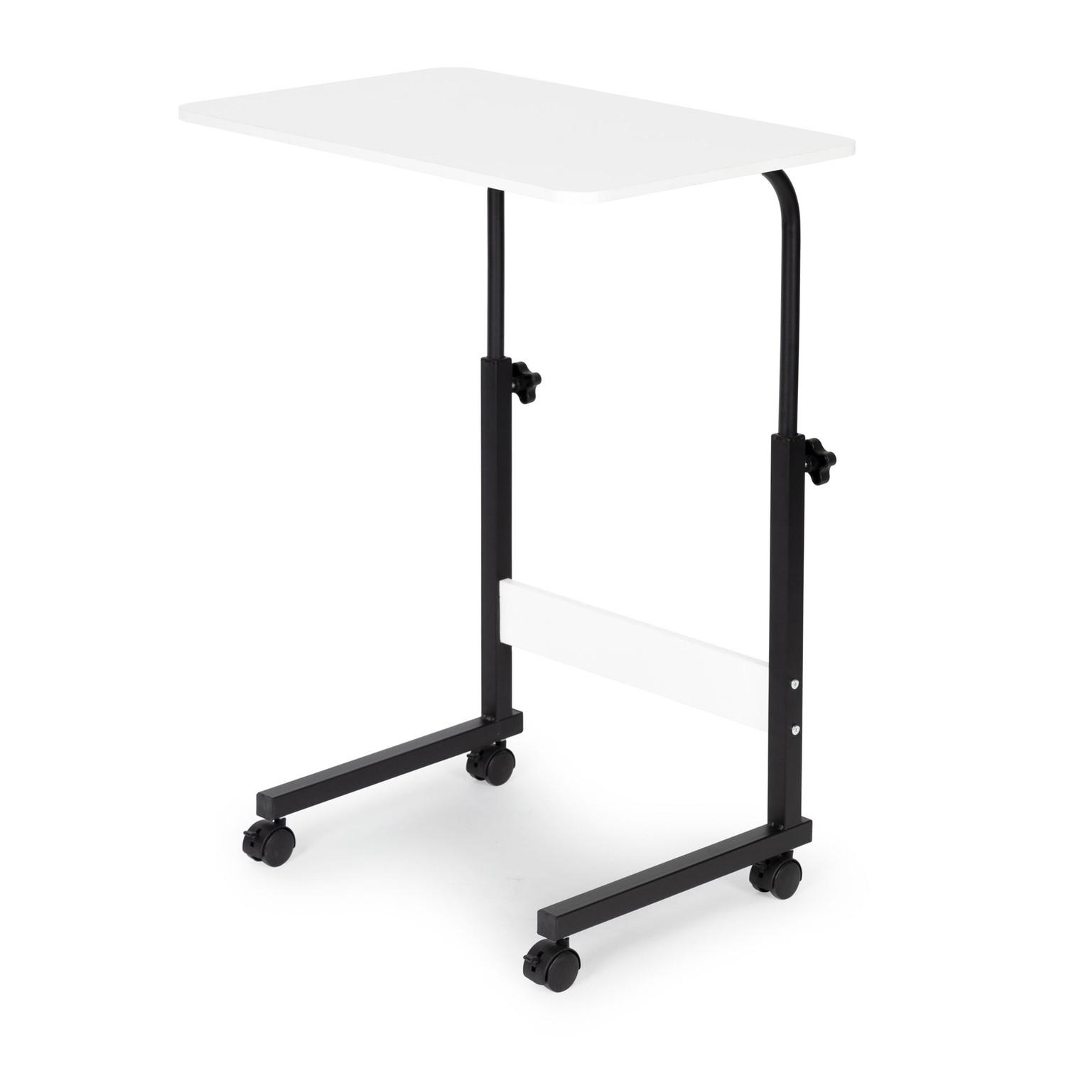 Northix Tavolo per laptop con ruote, scrivania fissata alla poltrona del divano - bianco  