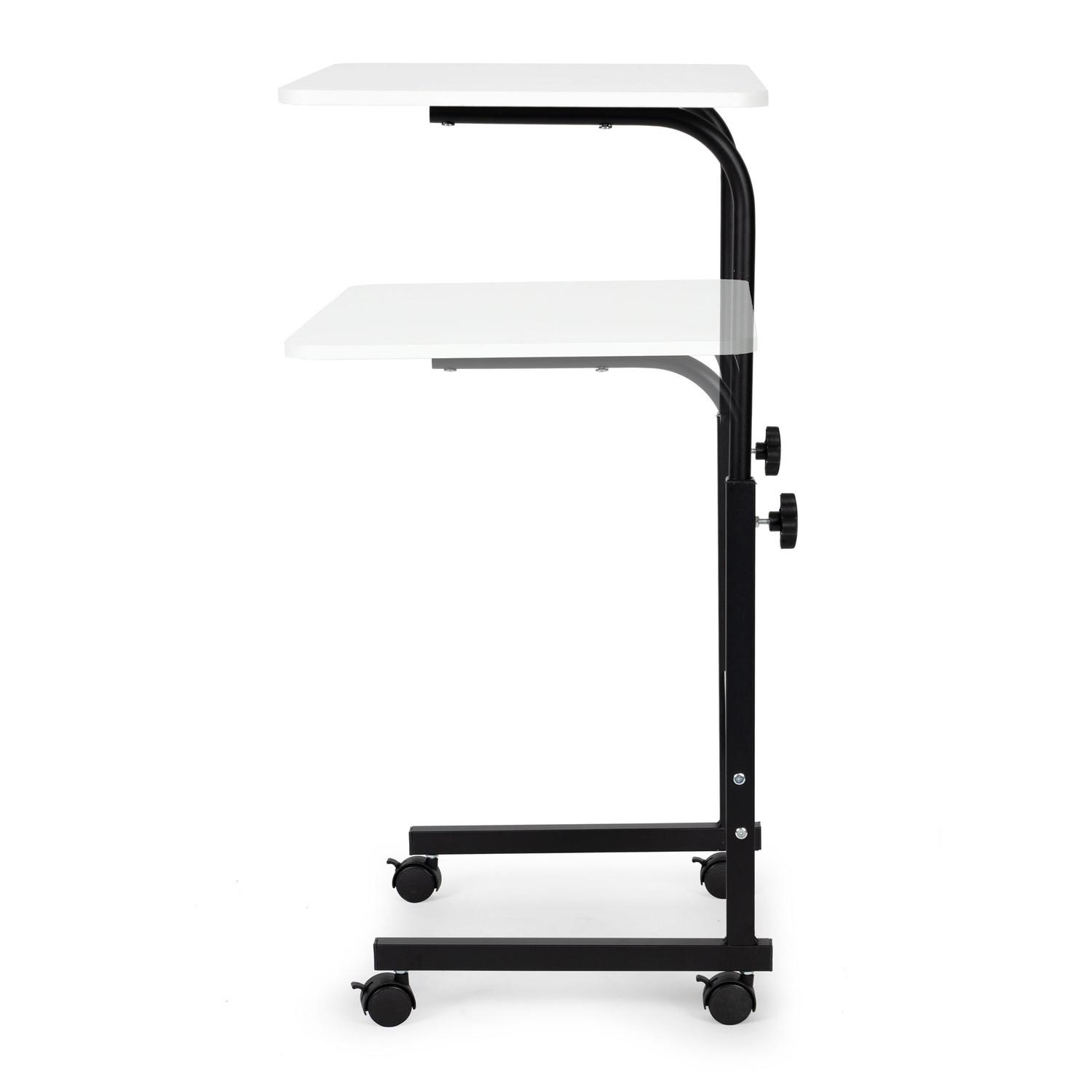 Northix Tavolo per laptop con ruote, scrivania fissata alla poltrona del divano - bianco  