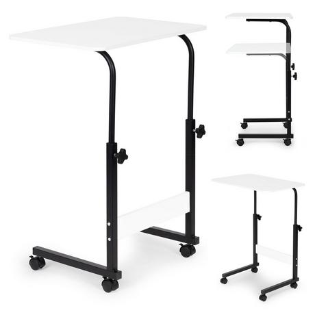 Northix Tavolo per laptop con ruote, scrivania fissata alla poltrona del divano - bianco  