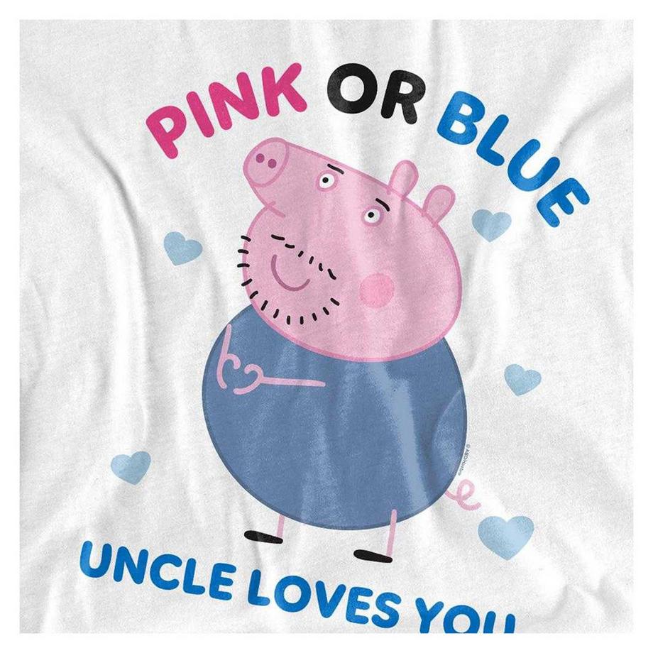 Peppa Pig T-Shirt Pink Or Blue Uncle Pig Loves You  