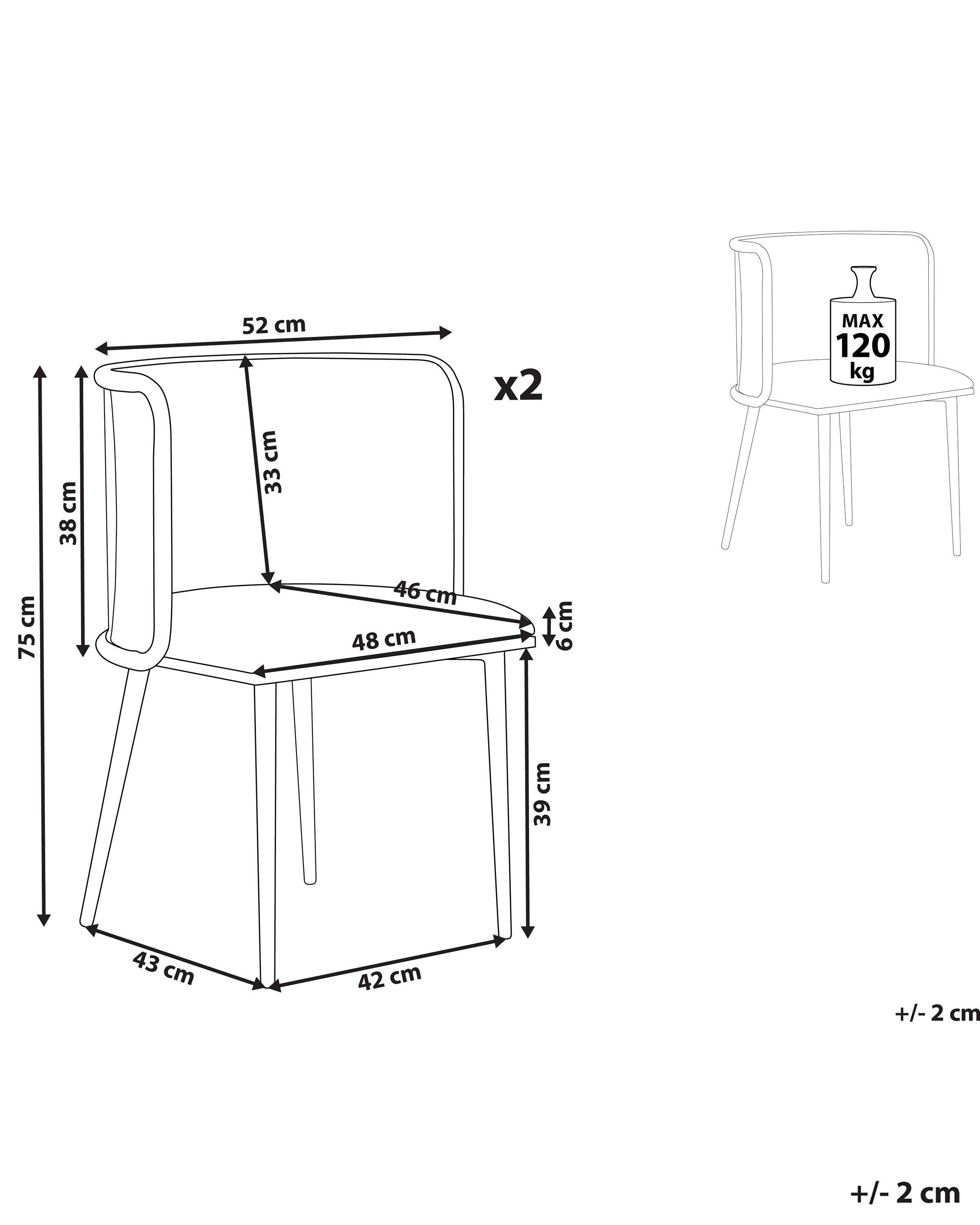 Beliani Lot de 2 chaises de salle à manger en Métal Rétro KOBUK  