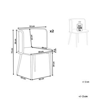 Beliani Lot de 2 chaises de salle à manger en Métal Rétro KOBUK  