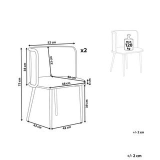 Beliani Esszimmerstuhl 2er Set aus Eisen Retro KOBUK  