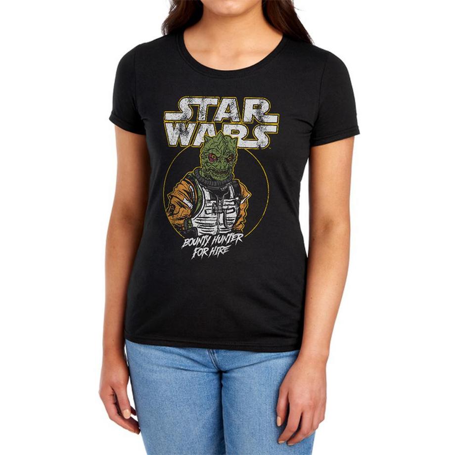 STAR WARS Maglietta Bounty Hunter For Hire Aderente  