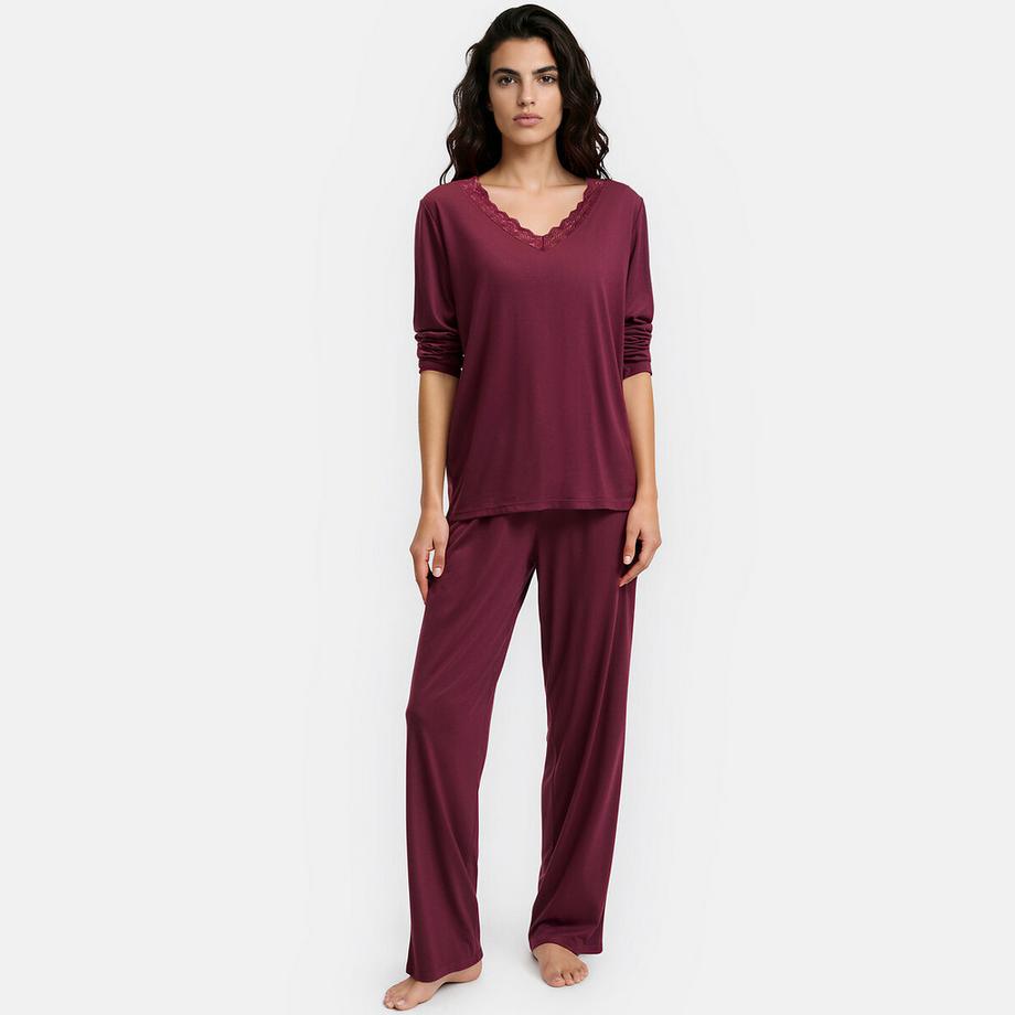 Pyjama manches longues en jersey viscose