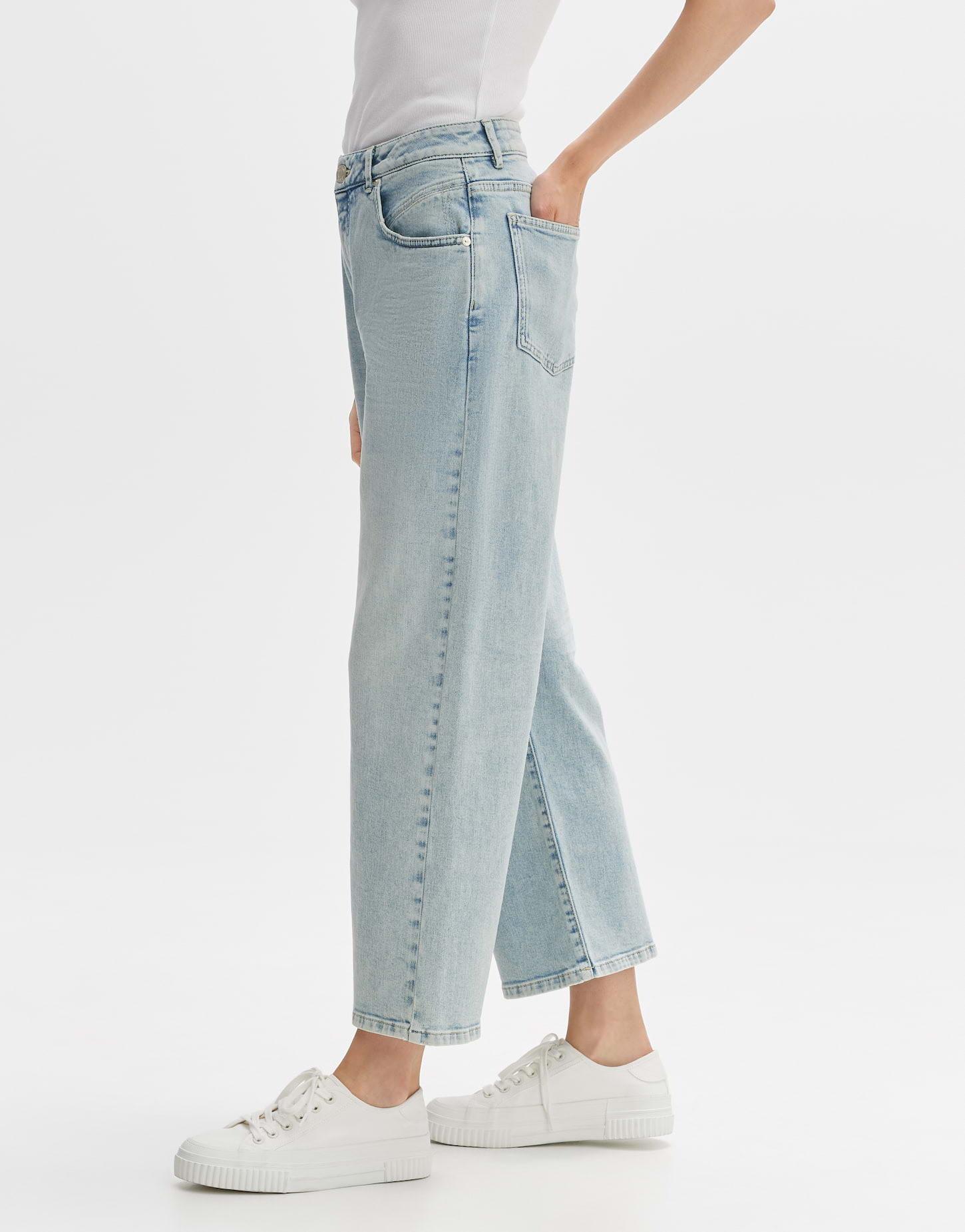 OPUS  Wide Cropped Jeans Momito fresh coupe droite 