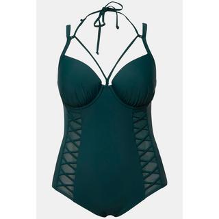 Ulla Popken Costume da bagno scollo all'americana coppe morbide ferretto riciclato  