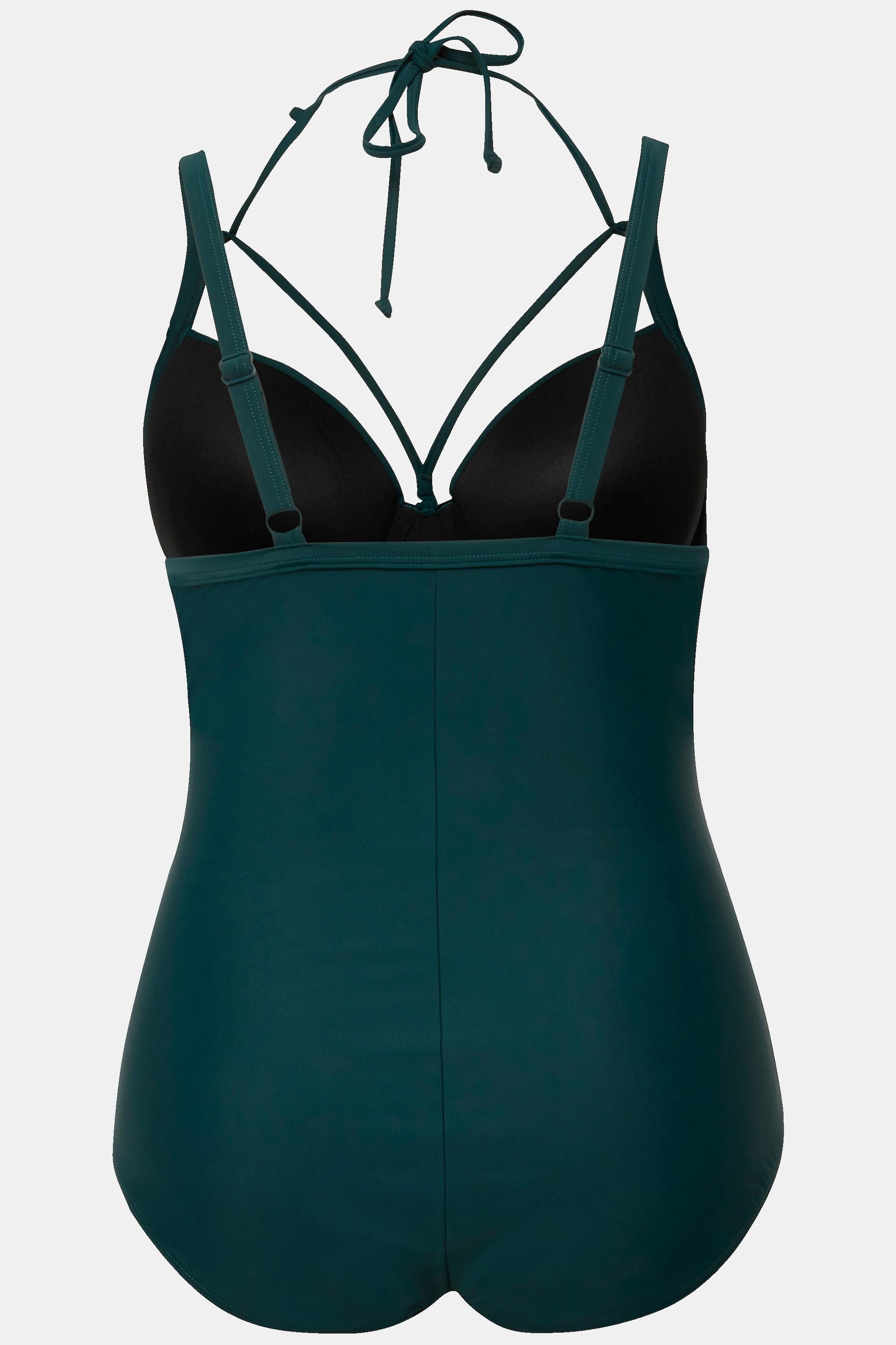 Ulla Popken Costume da bagno scollo all'americana coppe morbide ferretto riciclato  