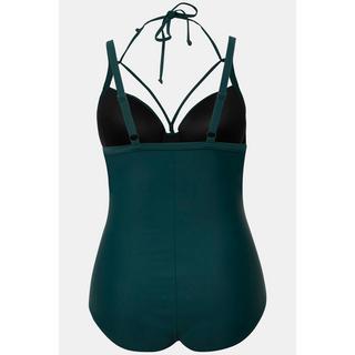 Ulla Popken Costume da bagno scollo all'americana coppe morbide ferretto riciclato  