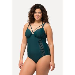 Ulla Popken Costume da bagno scollo all'americana coppe morbide ferretto riciclato  