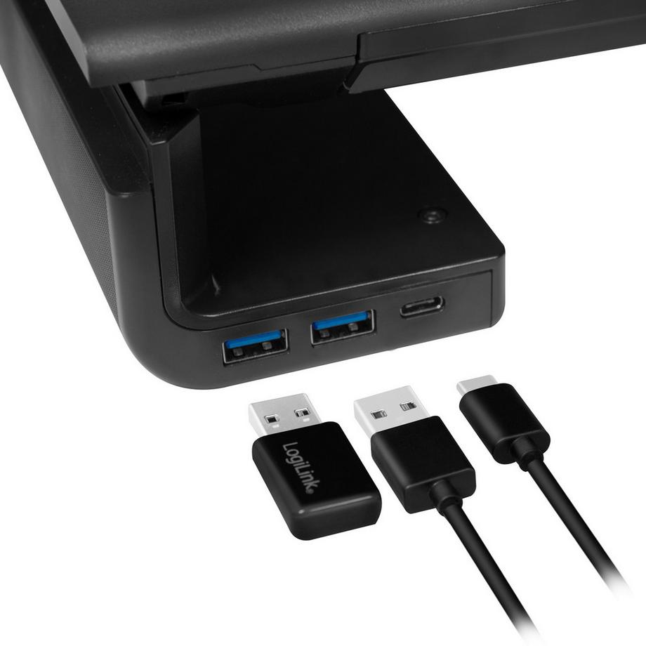 LogiLink  Monitorständer 63 cm mit USB-Hub 3-Anschluss 