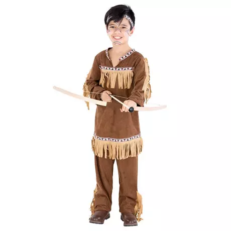 Tectake  Costume pour garçon indien Oiseau Noir Marron