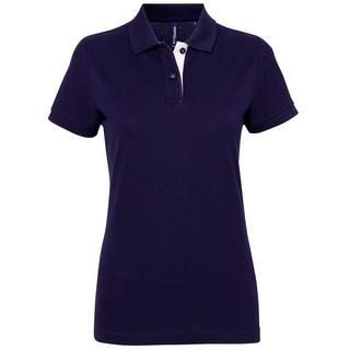 Asquith & Fox Kurzarm Kontrast Polo Shirt  