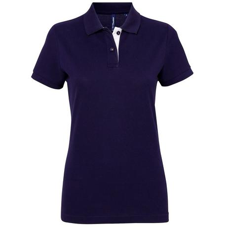 Asquith & Fox Kurzarm Kontrast Polo Shirt  