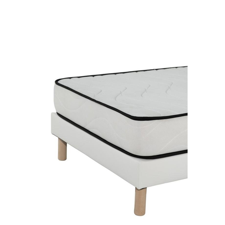 AB Matelas  Matratzen-Set Komfort | 90x190 | Schaumstoff | 18 cm | gepolstertes Lattenrost in Weiss 