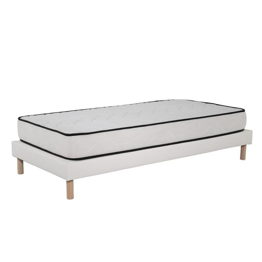 AB Matelas  Matratzen-Set Komfort | 90x190 | Schaumstoff | 18 cm | gepolstertes Lattenrost in Weiss 